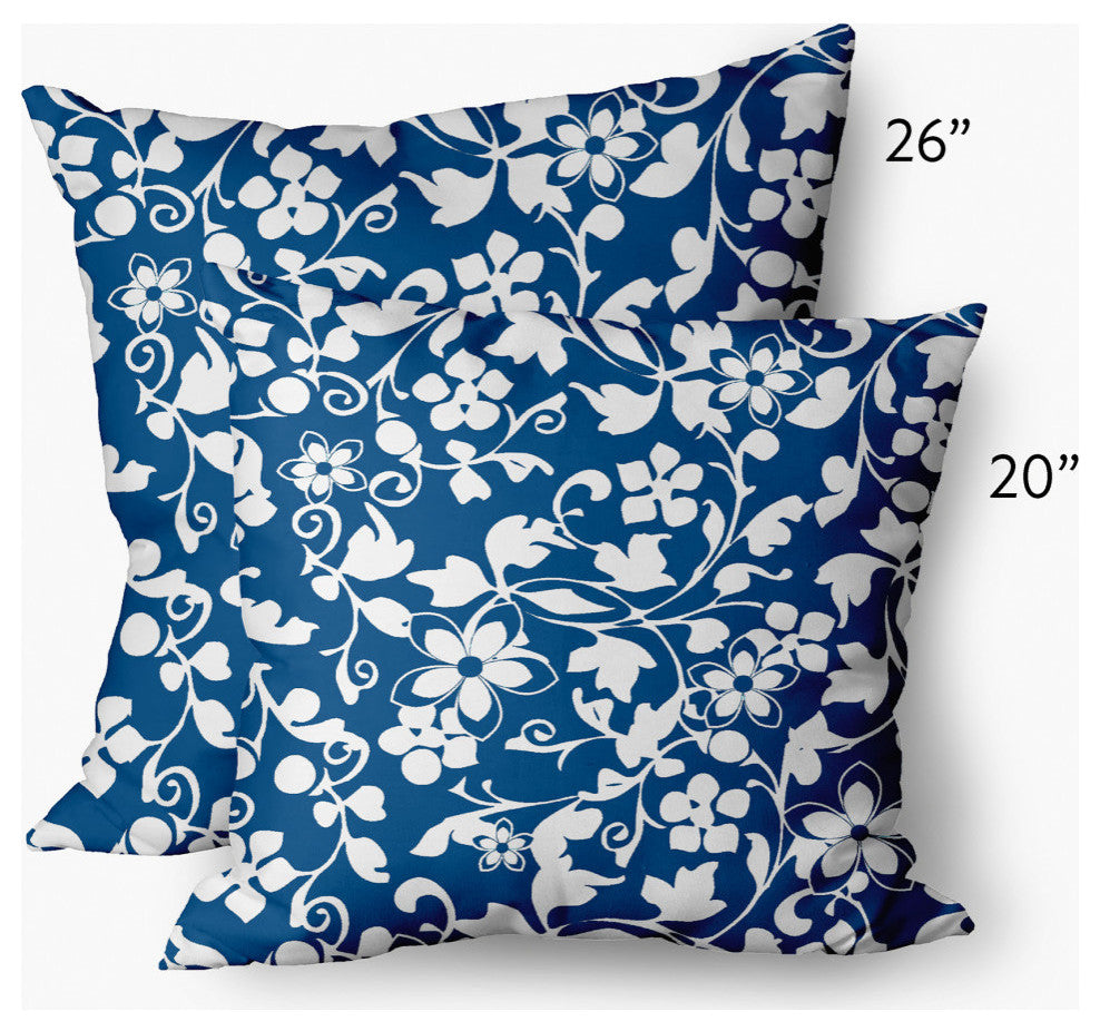 Evelyn Decorative Throw Pillow, Dark Cobalt Blue, 26"x26"