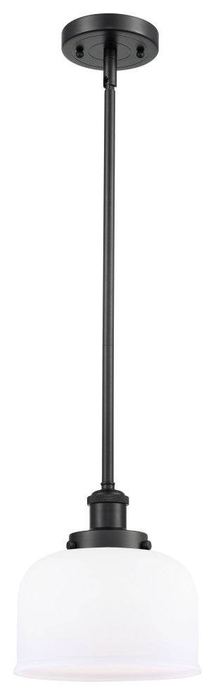 Large Bell 1-Light Pendant, Matte Black, Matte White