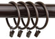 2-1/2" Curtain Rings With Clip, Set of 10, Cocoa