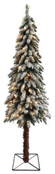 Alpine Flocked Tree 633 Tips 150 Clear Lights, 6'x24"