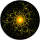 Ideal Fractal Flower Digital Art In Yellow, Floral Disc Artwork, 11"