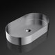 Elvera Modern Oval Vessel Sink, Brushed Silver
