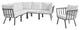 Riverside 6 Piece Outdoor Patio Aluminum Set - Gray White