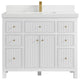 Sonoma 42 Single Sink Reeded Bath Vanity in White 2" White Quartz