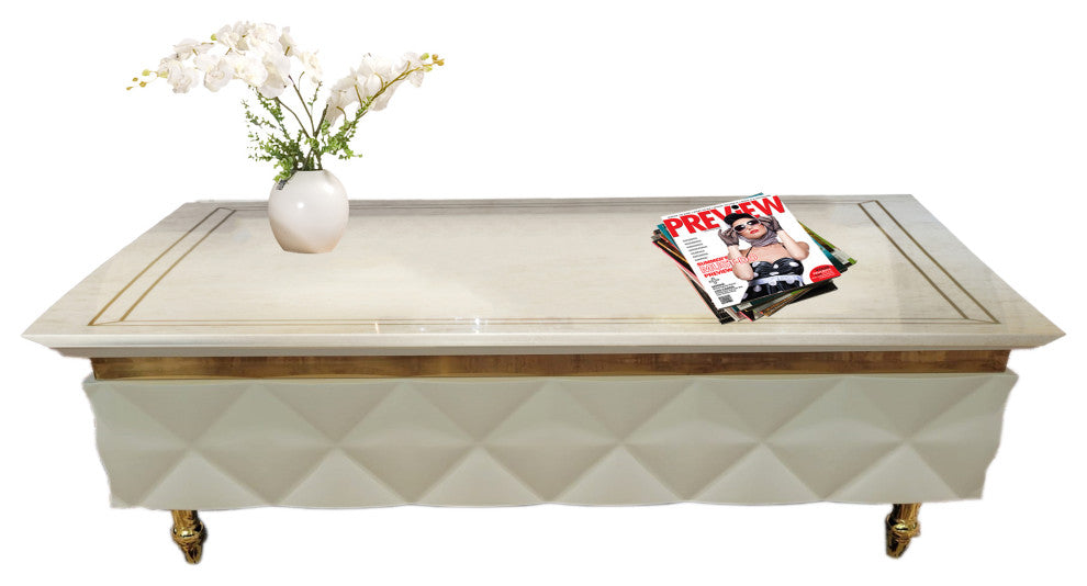 Infinity Coffee Table With Glass Top