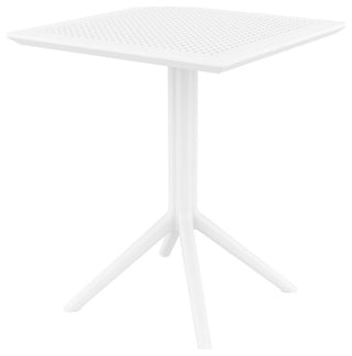Dream Folding Outdoor Bistro Set With White Table and 2 Black Chairs