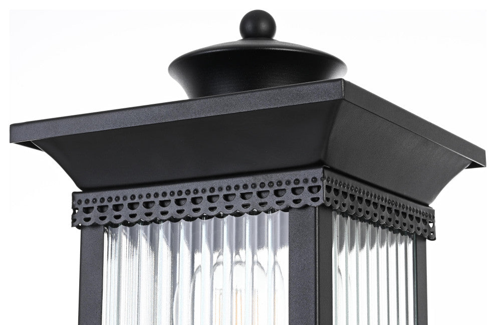 Home Living 7.5" Outdoor Post Light, Black