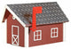 Deluxe Mailbox, Cherrywood & White, Aluminum Diamond Plate Roof, Poly Lumber