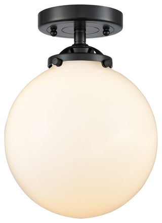 Beacon 1-Light LED Semi-Flush Mount, Oil Rubbed Bronze, Shade: Gloss White