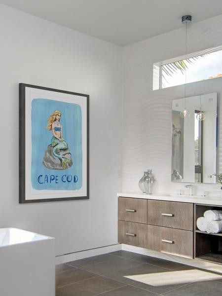 "Siren of Cape Cod" Framed Painting Print, 12"x18"