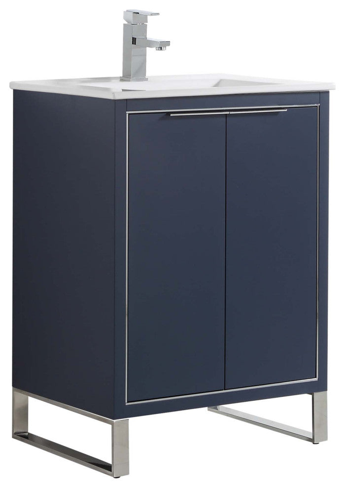 Fine Fixtures Opulence Collection Bathroom Vanity with White Ceramic Sink