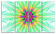 Green Fractal Stained Glass, Abstract Wall Art Canvas, 48"x28", 4 Panels