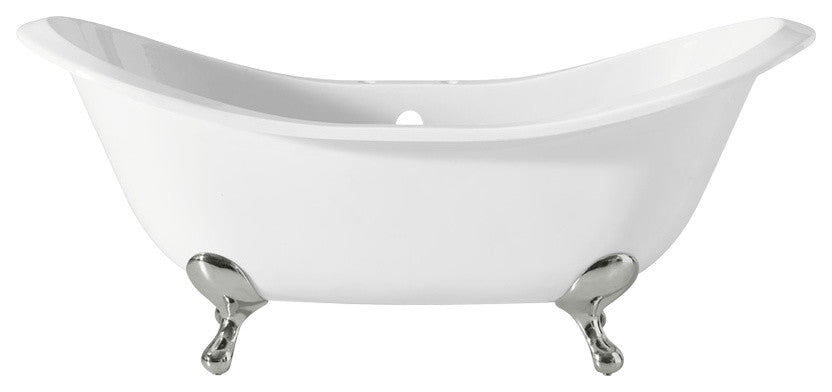 Cheviot Products Regency Cast Iron Bathtub With Faucet Holes, Chrome