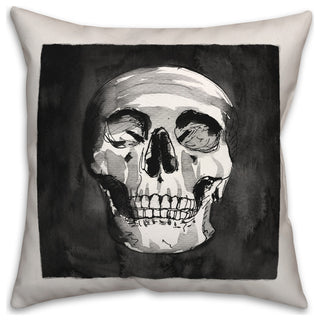 Watercolor Skull 16x16 Throw Pillow