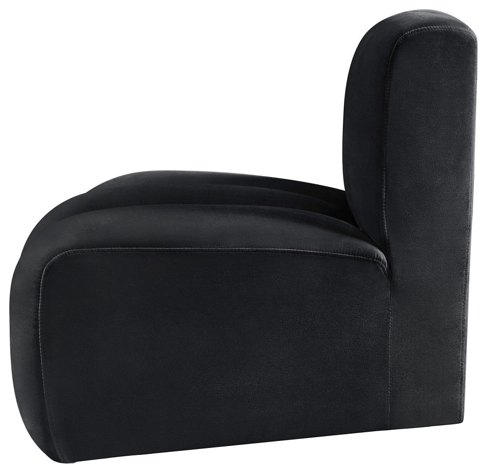 Arc Upholstered Modular Component, Black, 1-Piece: Reverse Corner, Velvet