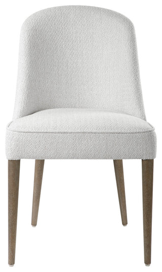 Brie Armless Chair, White,Set of 2