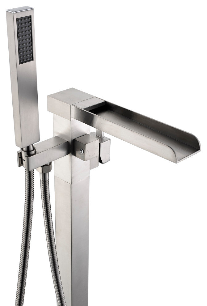 ANZZI Union 2-Handle Claw Foot Tub Faucet With Hand Shower, Brushed Nickel