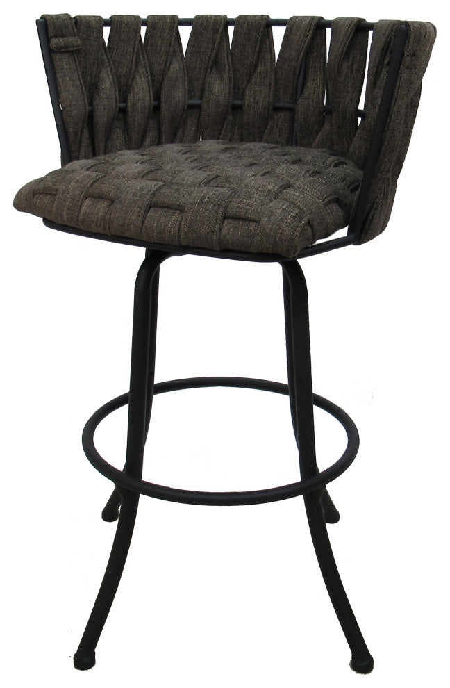 Metalona Bar Stool, Sanora Brown, Black, 30"