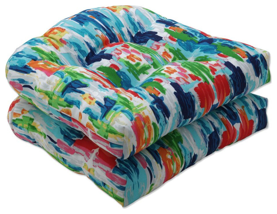 Abstract Reflections Multi Wicker Seat Cushion, Set of 2