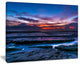 "Exotic Dark Blue Coquina Dawn" Beach Canvas Wall Art, 40"x30"