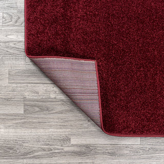 Haze Solid Low-Pile Runner Rug, Dark Red, 4 X 6