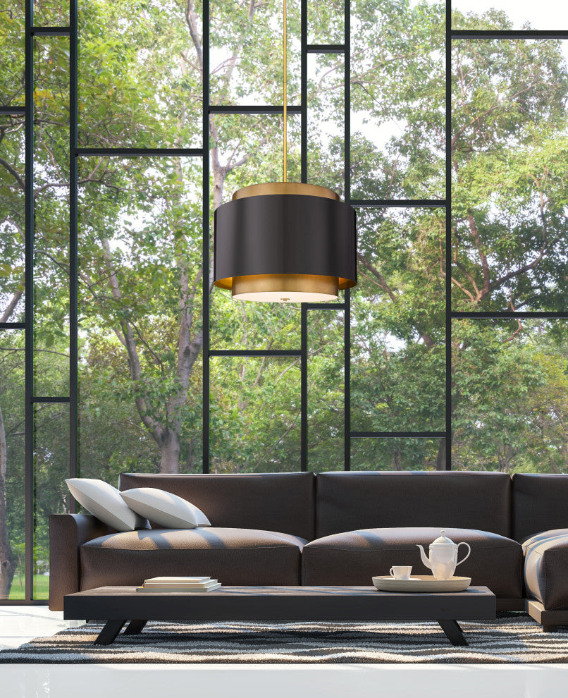 Zlite 739P32-BRZ-RB 4-Light Pendant, Bronze