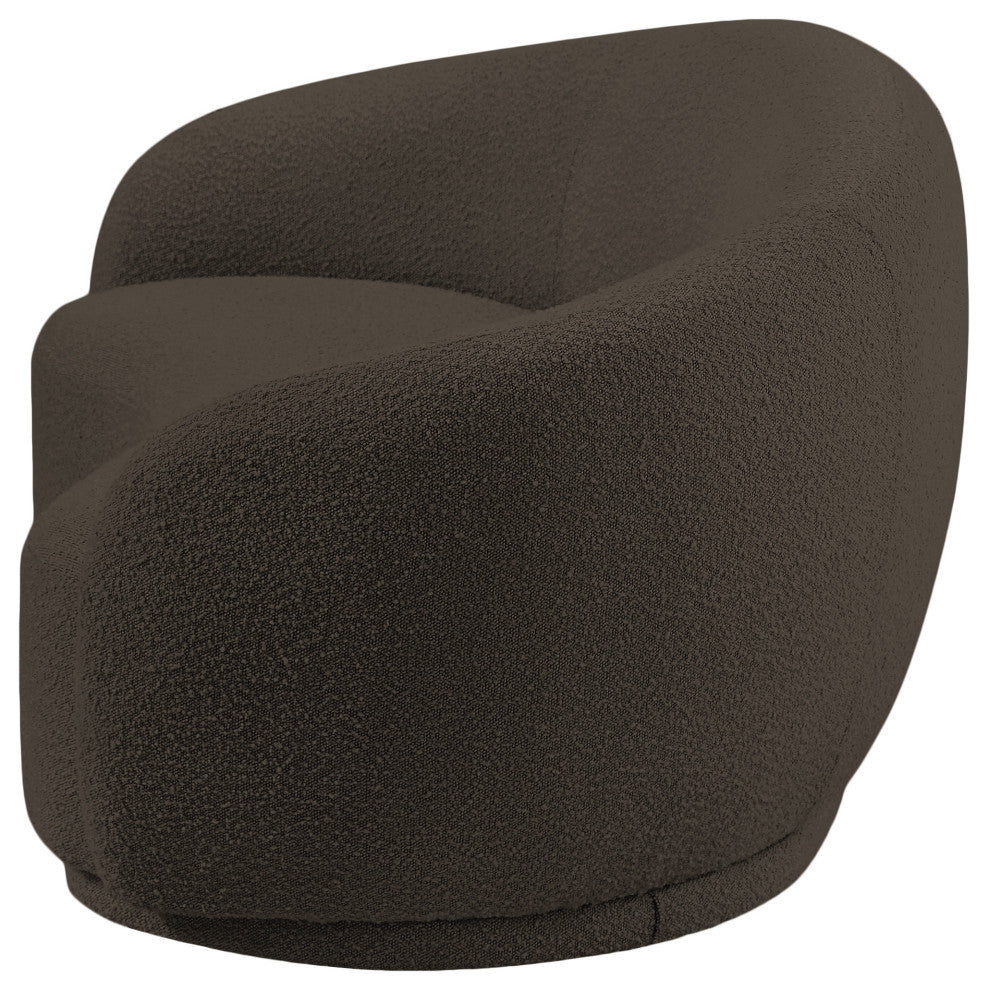 Hyde Boucle Fabric Upholstered, Brown, Loveseat
