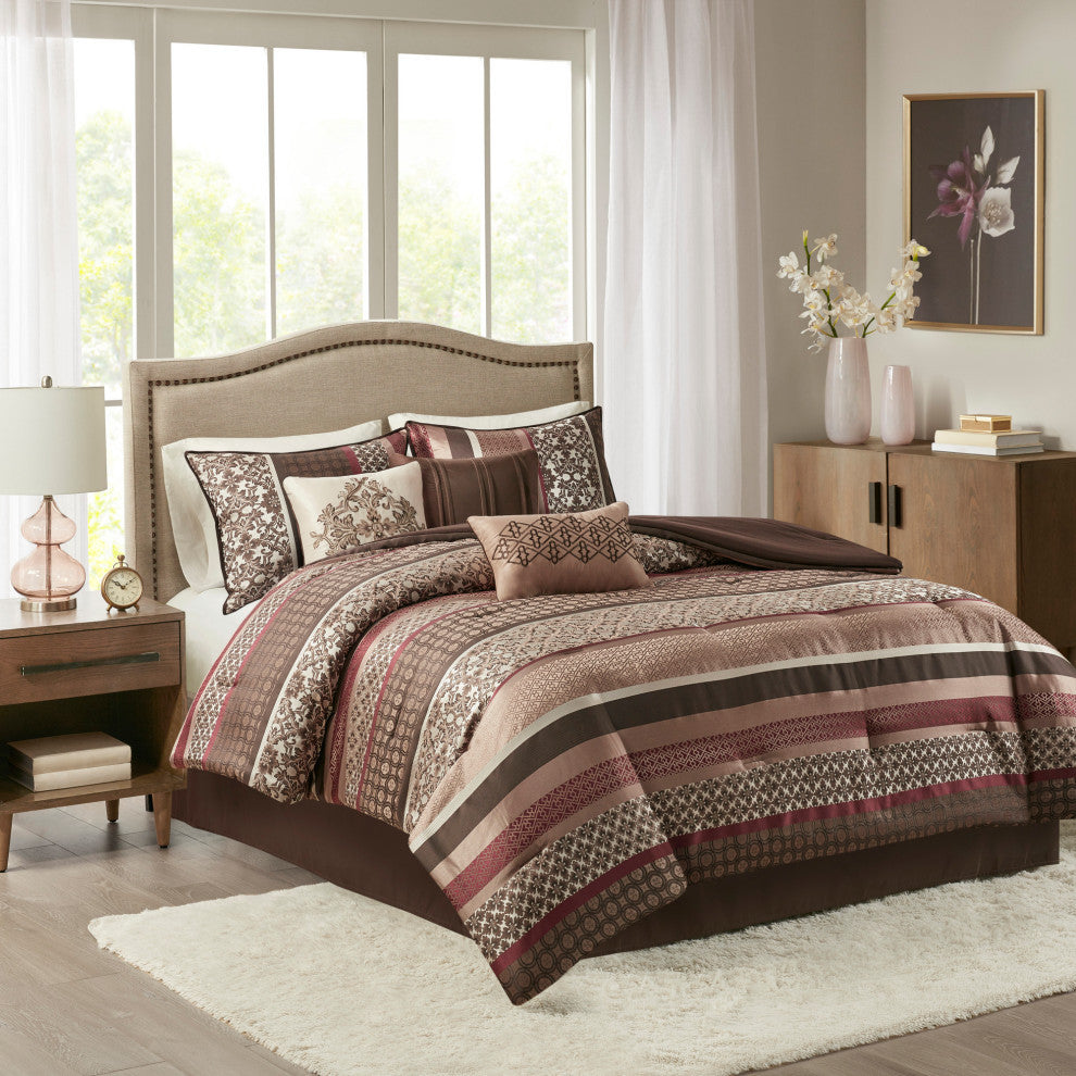 Madison Park Jacquard 7-Piece Comforter Set, Queen