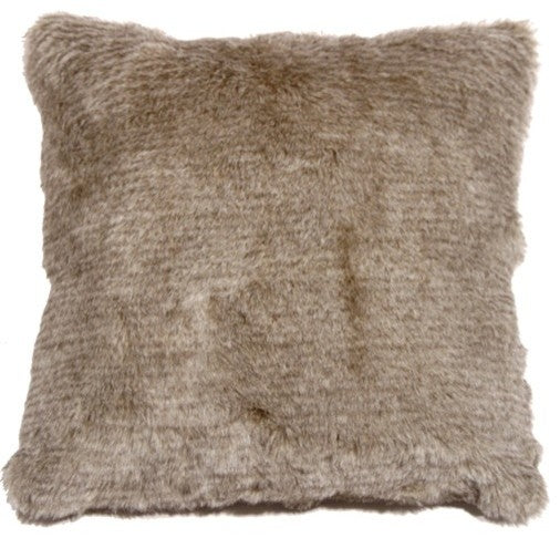 Pillow Decor - Tundra Hare Faux Fur Throw Pillow, 20" X 20"