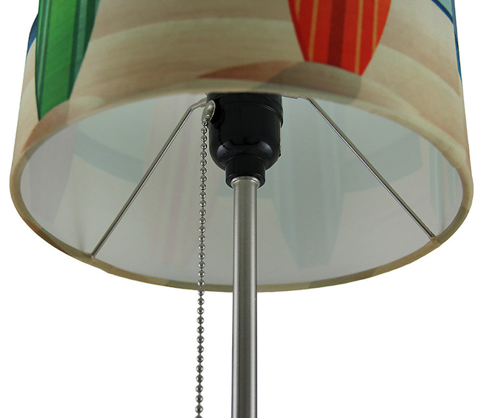 Decorative Surfboard Shade Stainless Steel Accent Lamp Coastal Beach Surf Decor