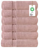 Organic 100% Cotton 650 GSM Feather Touch Quick Dry Bath Towel, Rose Dust, Pack of 6