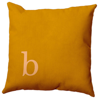 18"x18" Modern Monogram Decorative Throw Pillow, Autumn Gold