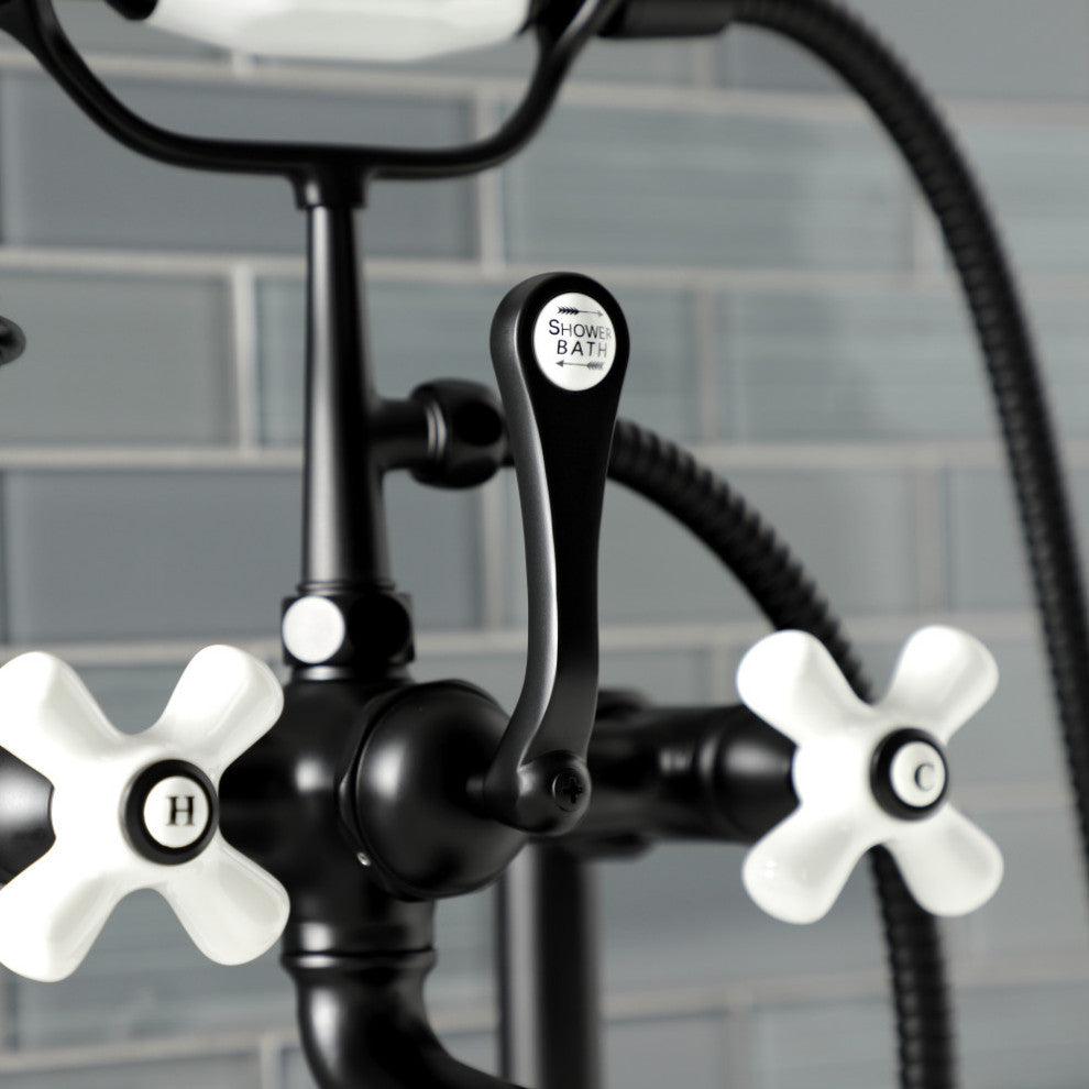 AE111T0 Deck Mount Clawfoot Tub Faucet, Matte Black
