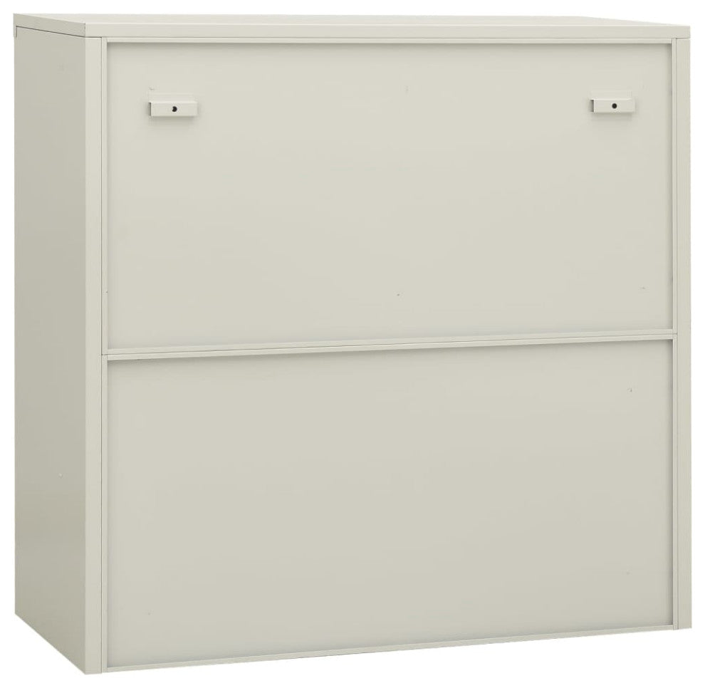 vidaXL Office Cabinet Storage Cabinet Home Display Cabinet Light Gray Steel