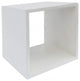Minimalist White Concrete Open Cube End or Side Table