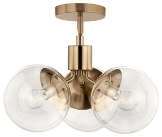 Silvarious 16.5" 3 Light Convertible Pendant, Champagne Bronze, Clear Glass