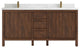 Elizabeth 72 Double Sink Bath Vanity in Dark Walnut Teak 2" Calacatta Nuvo