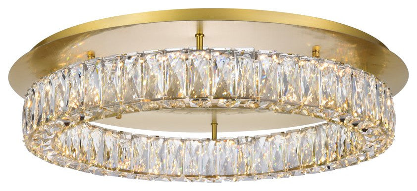 Mindy LED Light Gold Flush Mount Clear Royal Cut Crystal