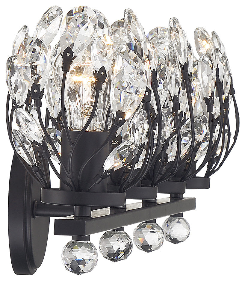 Moreno 4-Light Bathroom Vanity Light, Matte Black, Matte Black