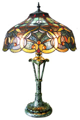 ALESSANDRA, Tiffany-style 2 Light Victorian Table Lamp, 17" Shade