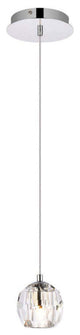 1 Light Chrome 6" LED Crystal Pendant