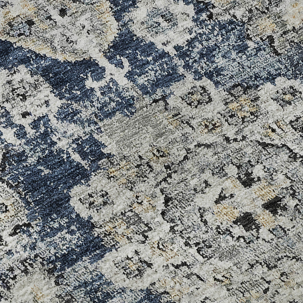 Premium Machine Washable Mayfield AMF634 Navy 9' x 12' Rug