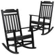 Flash Furniture Winston All-Weather Patio Rocking Chair in Black (Set of 2)