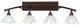 Bow 4 Light Bath Bar In Bronze, 7" Gold Ice Glass