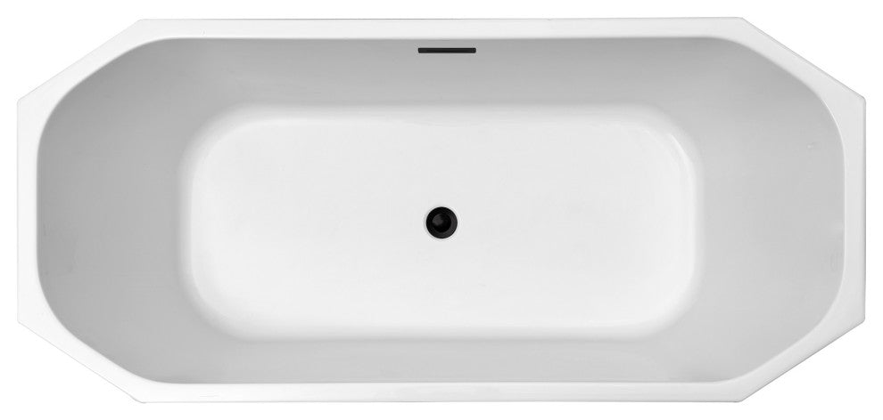 59" Streamline NPT9621BL Freestanding Tub With Internal Drain