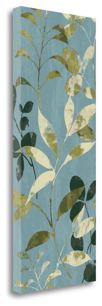 "Leaves On Blue I" By Wild Apple Portfolio, Giclee Print on Gallery Wrap Canvas