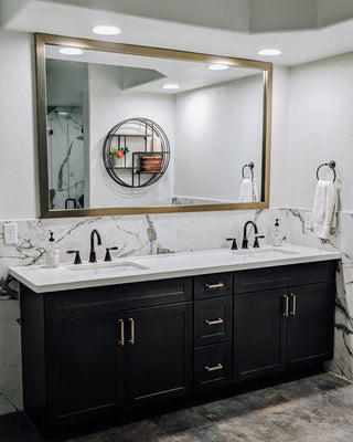 Meade Framed Wall Mirror, Champagne Gold, 28"x54"