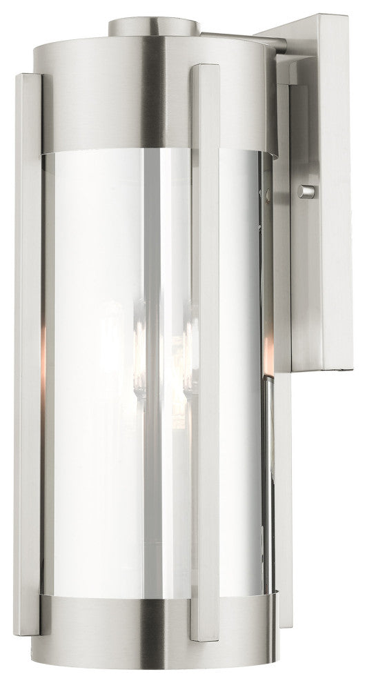 Livex Lighting Sheridan 3 Light Brushed Nickel Large Outdoor Wall Lantern