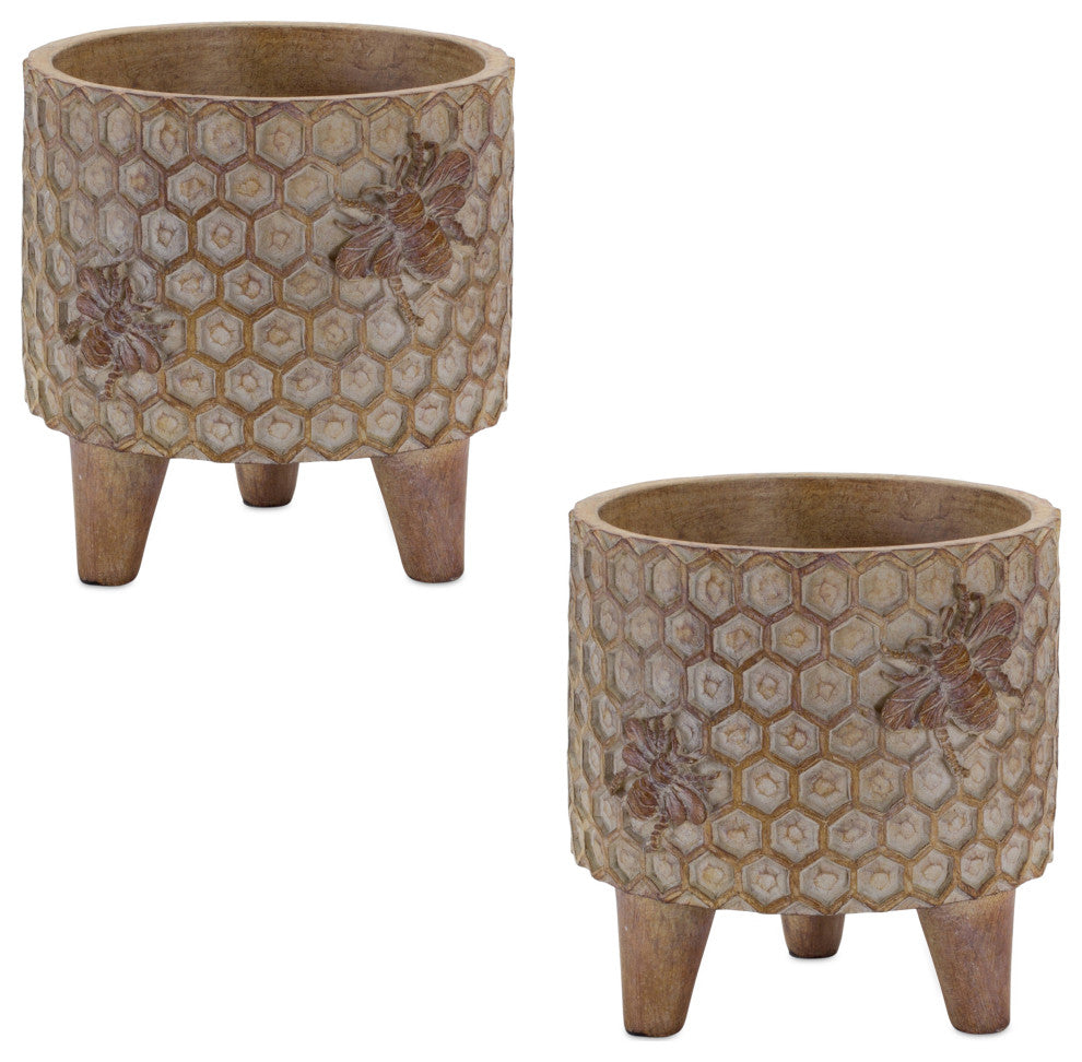 Decorative Pot With Legs, 2-Piece Set