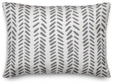 Gray and White Modern Herringbone 14x20 Lumbar Pillow